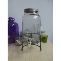Mason Jar Drink Dispenser 4L - With Free Metal Stand 